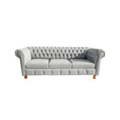 Imagem de Sofa Chesterfield Luiz XV Corano BRANCO 2M / Sala Recepcao Barbearia -