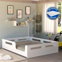 Imagem de Cama Casal Montessoriana 100%mdf Com Colchao 188x138 Incluso - Gentil 