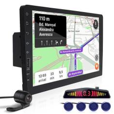 Imagem de Kit Multimídia 1 Din 9 Polegadas + Câmera Ré + Sensor Ré Azul Silverad