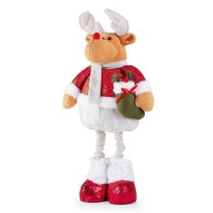 Imagem de Boneco De Natal Decorativo Em Poliéster Brilho Com Ajuste De Altura 78cm Rena