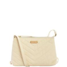 Imagem de Bolsa Tiracolo Leopoldine Creme em Couro Legítimo com Textura Matelassê-Feminino