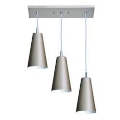 Imagem de Pendente Mini Toquio Triplo Aluminio Champanhe