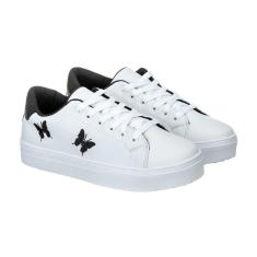 Imagem de Tenis Feminino Casual Branco Borboleta Estilo Shoes