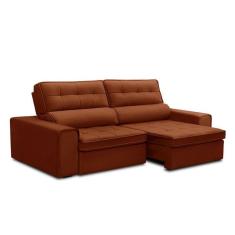 Imagem de Sofá 5 Lugares Retrátil e Reclinável Ravena Veludo Terracota