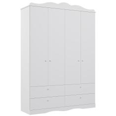 Imagem de Guarda Roupa Infantil Encanto 4 Portas e 4 Gavetas - Permóbili Baby Branco