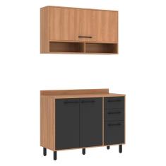 Imagem de Armário De Cozinha Compacta Modulada Com Balcão Havana Multimóveis Cr20339 Rovere/grafite
