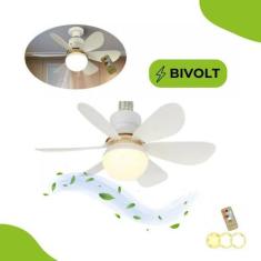 Imagem de Ventilador Luminária LED Ajustável com Bivolt e Rotação 360 - DK