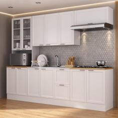 Imagem de Cozinha Compacta 5 Peças 1 Paneleiro Duplo 2 Aéreos 2 Balcões Soho Cabecasa Madeiramadeira Branco