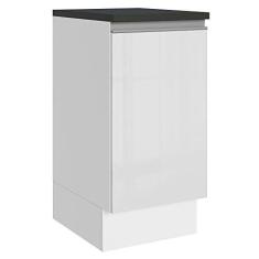 Imagem de Balcão Madesa Acordes 100% MDF 40 cm 1 Porta - Porta Branco Brilho
