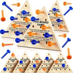 Imagem de Jogos Triangle Peg, Jogo de Tabuleiro de Madeira, Diversão em Família, Brinquedos de Aprendizagem, Jogos de Viagem