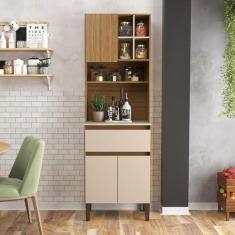 Imagem de Armário Kit Cozinha com 3 Portas, 1 Gaveta Ac4311 Naturalle/cristalo/petra