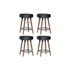 Imagem de Kit 4 Bancos Moderno Pé Palito Roma Slim Preto 50cm