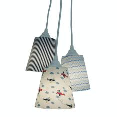 Imagem de Lustre Pendente Cacho Bebê 3 Cúpulas Aviãzinho