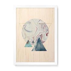 Imagem de Arte Maníacos Quadro Decorativo em Madeira Geométrico Círculo Mesclado Claro - 23x16,25cm (Moldura caixa em laca )