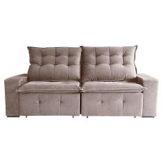 Imagem de Sofá 3 Lugares Retrátil e Reclinável França Suede Marrom