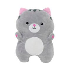 Imagem de Almofada Formato Gato Cinza Pelúcia 40 Cm