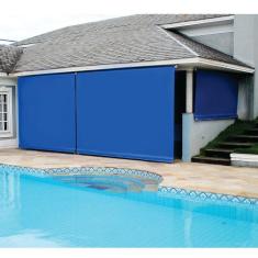 Imagem de Toldo Cortina Azul - 3,70m x 3,10m - kit completo