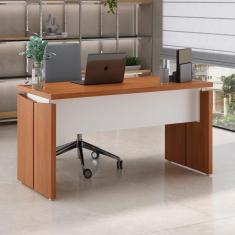 Imagem de Mesa de Escritório Lane Freijó e Branca 145 cm
