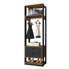 Imagem de Guarda Roupa Modulado Titan Com Gavetas Preto Freijó - Móveis Leão - M