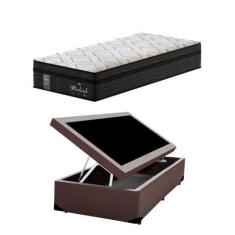 Imagem de Cama Box C/ Baú Solteiro + Colchão Mola Ensacadas Probel Madrid Pillow