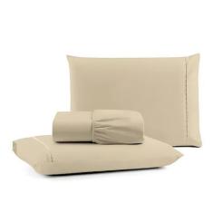 Imagem de Jogo De Lençol Casal Padrão 03 Peças 100% Algodão Percal 300 Fios Pont