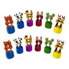 Imagem de 12 Brinquedo Pedagógico Educativo Madeira Fantoche Animais - Perna Mol