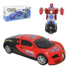 Imagem de Carro Carrinho Transformers Vira Robô Brinquedo Luz E Som Bate E Volta