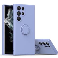 Imagem de Capa de anel magnético de silicone líquido para Samsung S20 S21 S23 FE Plus Ultra A21 A21s A32 NOTE10PULS A52 NOTE20 Ultra capa de suporte, roxo claro, para S20Ultra