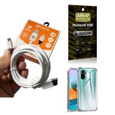 Imagem de Kit Capa Xiaomi Redmi Note 10 S Com Cabo Turbo E Película 3D
