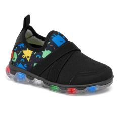 Imagem de Tênis de Led Infantil Menino Klin Light 353 Preto/Laranja-Masculino