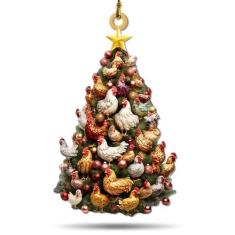 Imagem de Enfeites de frango para árvore de Natal, enfeites de Natal de galinha - decorações de Natal de frango, enfeites de Natal de animais de fazenda, presentes temáticos de frango engraçados, enfeite de