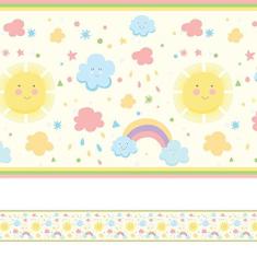 Imagem de Faixa de Parede Infantil Adesiva Arco Iris 3mx15cm