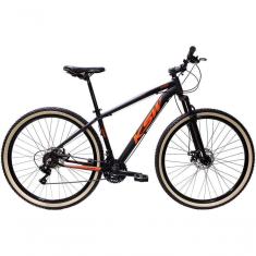 Imagem de Bicicleta Aro 29 Ksw Xlt 24v Freio A Disco Suspensão Mountain Bike Alumínio - Preto-laranja Tam.19
