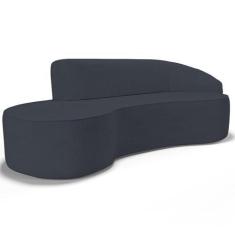 Imagem de Sofá 5 Lugares Curvo Sala de Estar Living Firenze Direito D02 Linho Ch