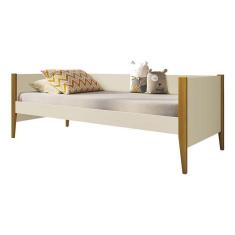 Imagem de Cama Solteiro Noah Areia com Pés Amadeirado - Reller