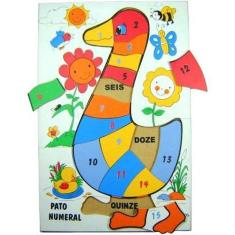 Imagem de Pato Numérico Quebra Cabeça Em Madeira - Dicá