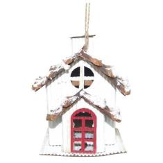 Imagem de Enfeite De Natal Casinha Natalina Branca De Natal 14Cm
