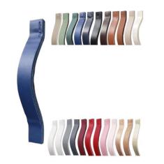 Imagem de Kit com 12 Puxadores Hidden Gaveta Porta Móveis Armário Textura de Couro