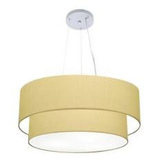 Imagem de Lustre Duplo Cilíndrico Md-4371 80X70cm Bivolt Algodão Crú