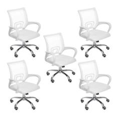 Imagem de Kit 5 Cadeiras Para Escrit rio Diretor Girat ria Com Relax To