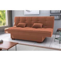 Imagem de Sofá Cama Esmeralda Veludo Ferrugem E435 - Matrix