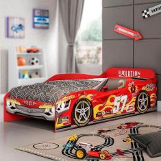 Imagem de Cama Temática Solteiro Personalizadas Car Vermelho Móveis Leartam