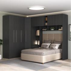 Imagem de Guarda-roupa Modulado Lugano 8 Portas 3 Gavetas 3 Peças Yescasa Grafite