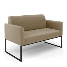 Imagem de Sofá Namoradeira Base Industrial Preto Marisa Suede D03 - D'rossi