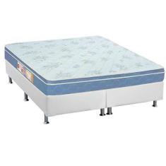 Imagem de Cama Box Queen: Colchão Espuma D45 Castor  Sleep Max + Base Crc Couran