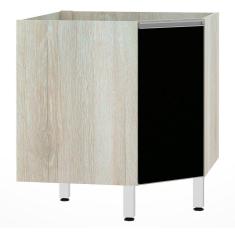 Imagem de Balcão Sem Tampo Canto Diagonal Luciane Lis Legno Crem e Preto Tx