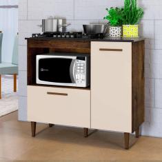 Imagem de Balcão para Cooktop 5 Bocas 2 Portas Zurique Ypê/Off White