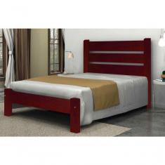 Imagem de Cama Queen Size Berlim de Madeira Maciça Angelim Pedra Tauari Mogno