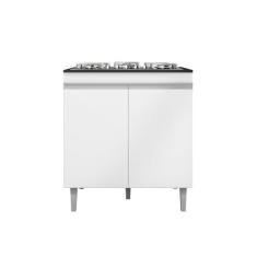Imagem de Balcão Cozinha Andréia Para Cooktop 4 ou 5 Bocas Com Pés 2 Portas Bran