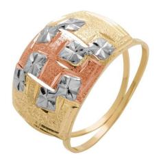 Imagem de Anel de Ouro 18k Tricolor Cadere - Meu Anel